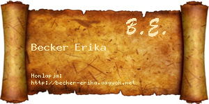 Becker Erika névjegykártya